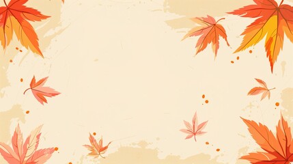 Autumn orange banner with blurred maple leaves, ideal for seasonal designs and fall projects.