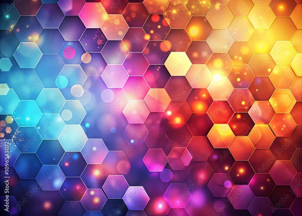 Poster bokeh effect with hexagon pattern: a stunning abstract background design for creative projects and m