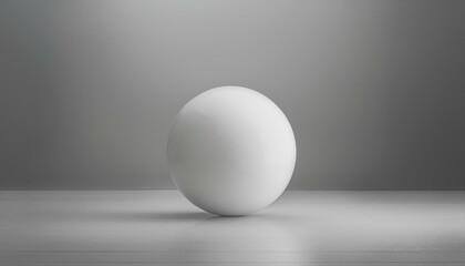 둥근 흰색 공이 매끄러운 바닥 위에 놓여있는 장면