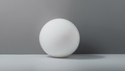 둥근 흰색 공이 매끄러운 바닥 위에 놓여있는 장면
