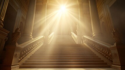 Fototapeta premium The room is empty and the staircase is the only thing visible