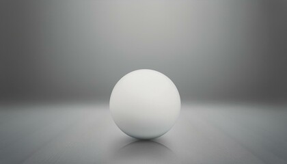 둥근 흰색 공이 매끄러운 바닥 위에 놓여있는 장면