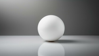 둥근 흰색 공이 매끄러운 바닥 위에 놓여있는 장면