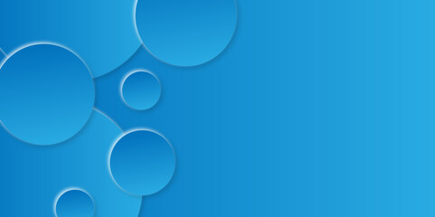 abstract background with geometric shapes gradient color for presentation design. Paper layer circle blue abstract background. use for banner, cover, poster, wallpaper, design with space for text.