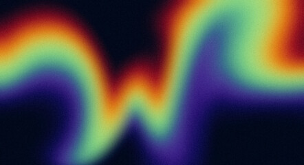 Abstract dark rainbow color wave shaped grainy background. Smooth color flow, vibrant music cover, dance cover, backdrop design