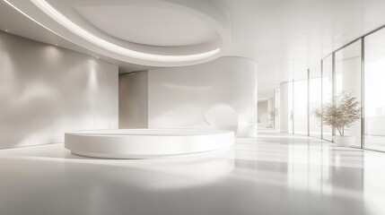 Futuristic Interior with Minimalist Design and Soft Lighting