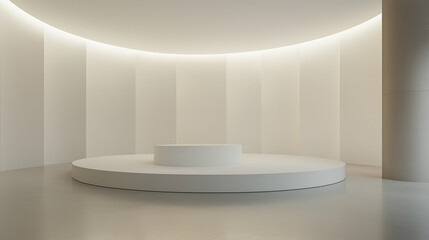 Futuristic Interior with Minimalist Design and Soft Lighting