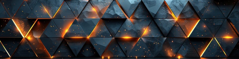 Glowing Triangular Wall Abstract
