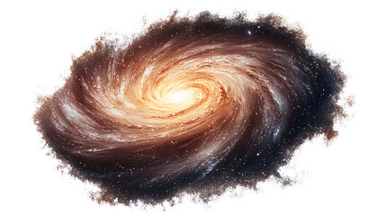 Fototapeta premium Milky Way galaxy on white and transparent background.
