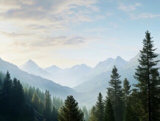 Misty Mountain Majesty: A Breathtaking Alpine Panorama