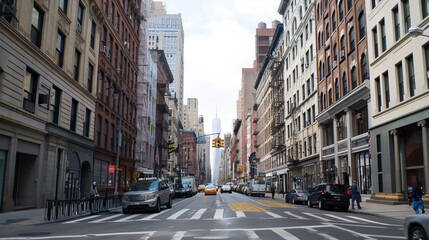 Fototapeta premium A high-rise cityscape showcasing the bustling financial district, representing growth, ambition,