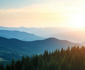 Obraz premium Majestic Mountain Range at Sunrise