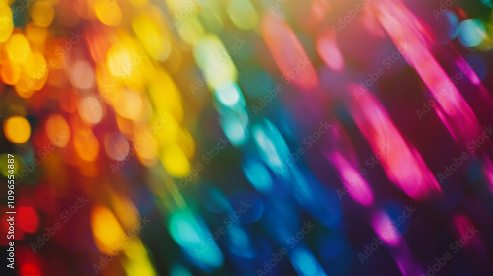 Poster colorful light reflections create a vibrant abstract pattern in a dynamic display
