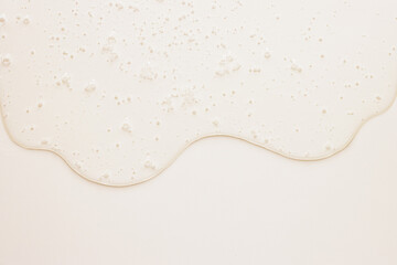 soft beige liquid gel texture with smooth waves. Skin care beauty serum product background 3d rendering