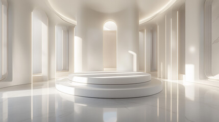 Futuristic Minimalist Interior with Modern Lighting Design