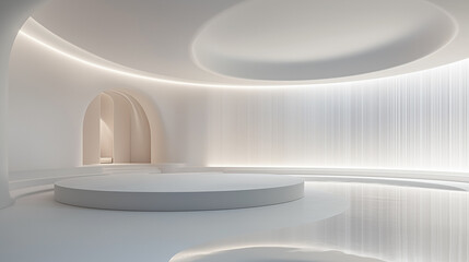Futuristic Minimalist Interior with Modern Lighting Design