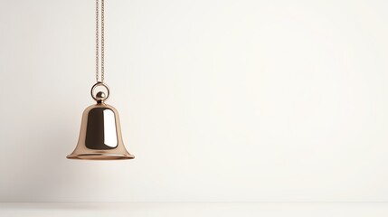 Obraz premium Elegant bell hanging against a minimalistic background for a calming ambiance.