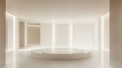 Futuristic Minimalist Interior with Modern Lighting Design