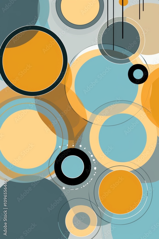 Poster abstract background with large geometric shapes in contrasting colors for text space