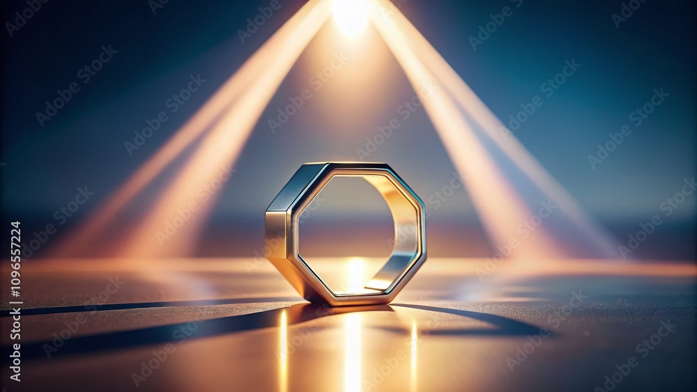 Aufkleber captivating conceptual photography of an octagonal ring surrounded by an ethereal glow, symbolizing 