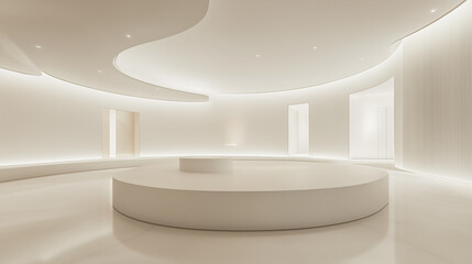 Futuristic Minimalist Interior with Modern Lighting Design