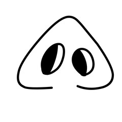 Nose icon, vector, symbol silhouette design. Line art of noise. vector illustration.