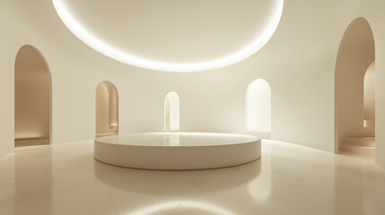 Futuristic Minimalist Interior with Modern Lighting Design