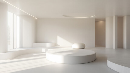 Futuristic Minimalist Interior with Modern Lighting Design