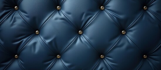 Fototapeta premium Blue Upholstery with Buttoned Detail
