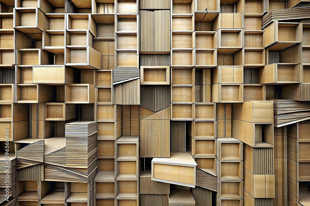 Aufkleber innovative architectural design modular storage structures dynamic aesthetic patterns creative space