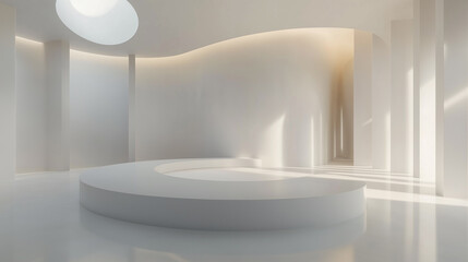 Minimalist Futuristic Virtual Space with Clean Design and Modern Lighting