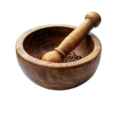 Handcrafted Wooden Mortar and Pestle for Culinary Creations