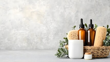 Naklejka premium Natural Spa Products in Basket