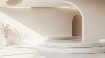 Minimalist Modern Virtual Space with Futuristic Lighting