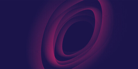 Abstract dark blue modern futuristic banner background. Glowing pink oval lines pattern design. Swirl ellipse lines element. Circular motion.vektor illustration