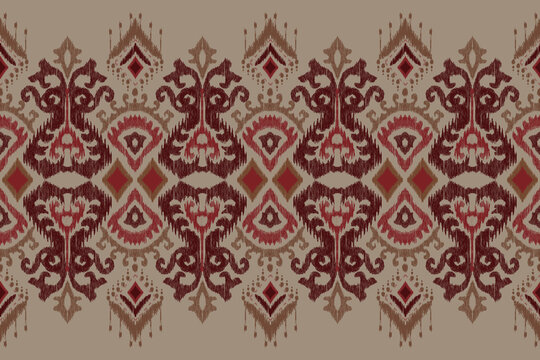Ikat floral pattern illustration.