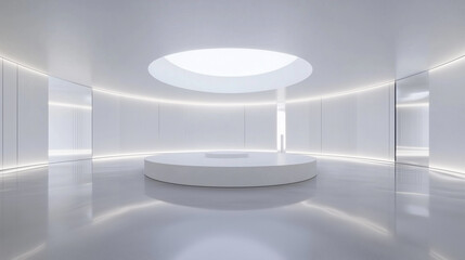 Minimalist Modern Virtual Space with Futuristic Lighting