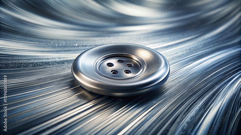 Poster captivating long exposure of a silver button background with soft illuminations and textures, perfec