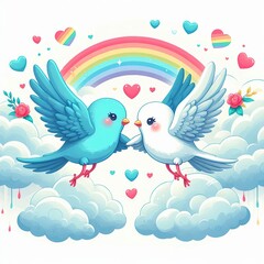Obraz premium Love of birds , vector illustration
