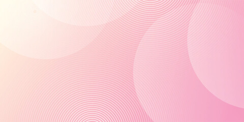 Obraz premium Minimalist banner background, pastel colored, pink and yellow gradient. Geometric circle effect style, abstract background. vector illustration