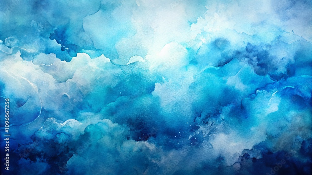 Poster captivating low light photography of a blue-colored abstract watercolor background with soft gradien