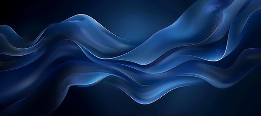 Obraz premium Bright blue geometric design with soft wavy lines creating a stylish and clean background for modern digital projects, presentations, or branding.