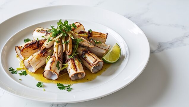 tripang with lemon vegetables