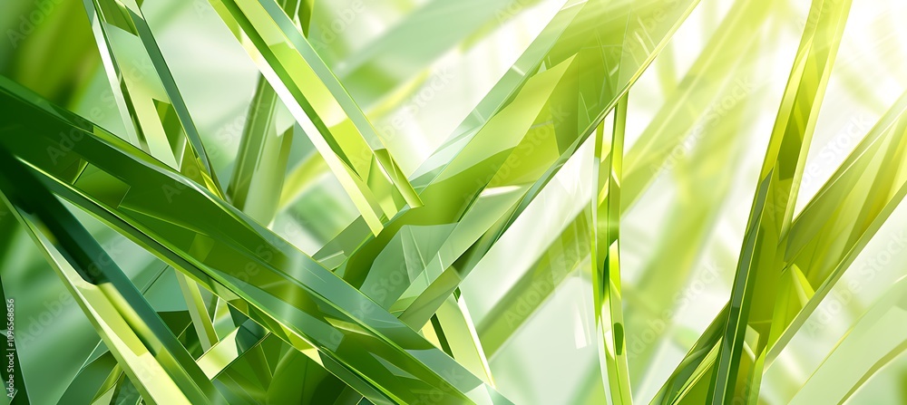 Poster abstract green glow background featuring geometric patterns in a luminous and striking design