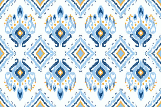 Ikat floral pattern illustration.