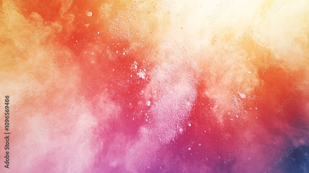 Poster colorful explosion of powdered pigments creating a vibrant abstract background