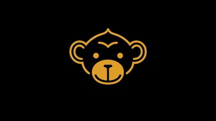 Obraz premium Monkey icon. Cartoon animal design, creative jungle illustration, adorable wildlife character, happy nature art, cute tropical forest image, funny decor style.