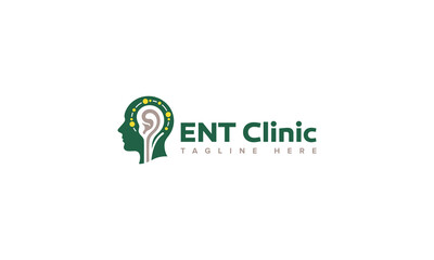 Ear Nose Throat Clinic Logo Vector Template