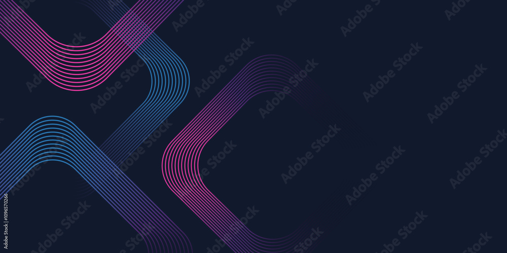 Poster Abstract modern blue stripes rectangle layer overlapping dynamic shape background. abstract  blue, pink gradient background with layered dimension. abstract design for business corporate presentation