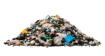 
Pile of garbage, trash Highlighting environmental challenges, this image depicts a pile of mixed waste on transparent background [PNG]